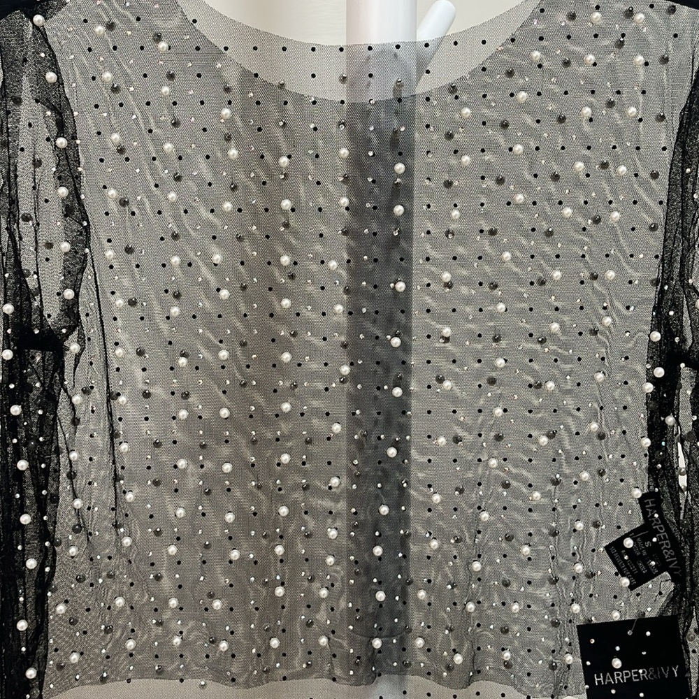 Pearl & Rhinestone Embellished Top - Picture 3 of 9